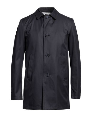 Herno Man Overcoat Midnight Blue Size 50 Cotton In Blue