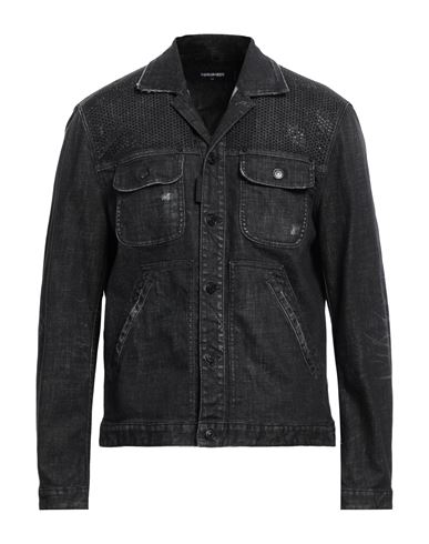 Dsquared2 Man Denim Outerwear Black Size 44 Cotton, Elastane