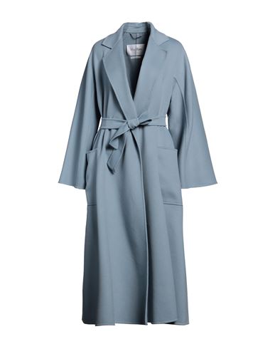 Max Mara Woman Coat Pastel Blue Size 6 Virgin Wool, Cashmere