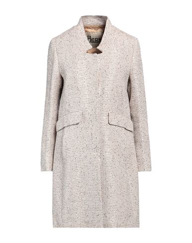 Shop Herno Woman Coat Beige Size 12 Hemp, Linen, Polyester, Cotton