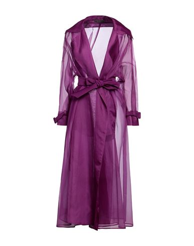 Max Mara Woman Overcoat Mauve Size 10 Silk In Purple