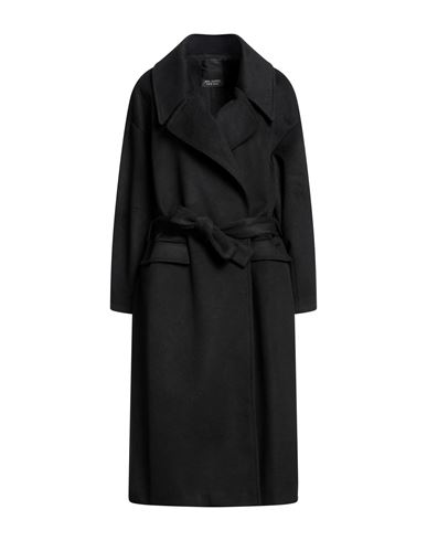 Yes London Woman Coat Black Size 10 Polyester, Viscose