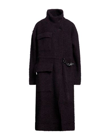 Noumeno Concept Woman Coat Purple Size L Wool, Polyester