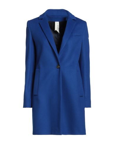 Annie P . Woman Coat Blue Size 8 Virgin Wool, Polyamide, Cashmere