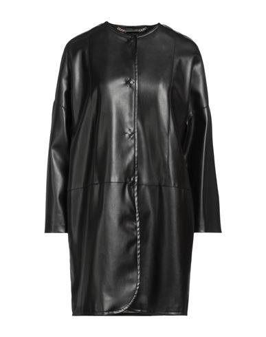 Gattinoni Woman Overcoat Black Size 4 Polyester, Polyurethane, Acetate, Viscose