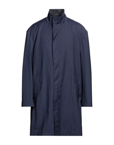 Emporio Armani Man Overcoat Navy Blue Size 46 Virgin Wool