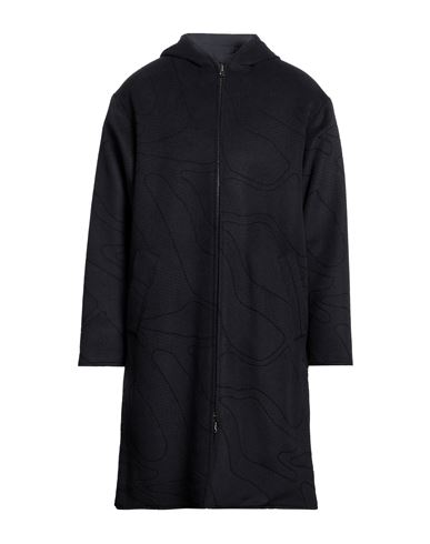 Emporio Armani Man Coat Midnight Blue Size 46 Virgin Wool, Cashmere