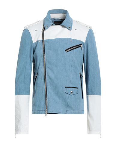 Karl Lagerfeld Man Denim Outerwear Blue Size L Cotton, Elastane