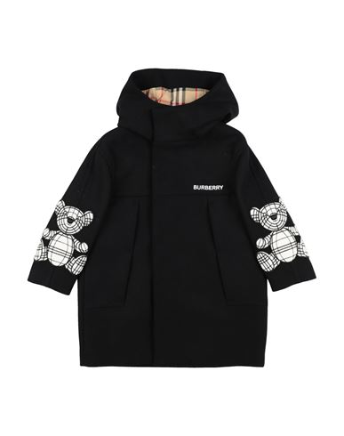 Shop Burberry Toddler Girl Coat Black Size 6 Wool, Acrylic, Cotton, Polyester, Polypropylene
