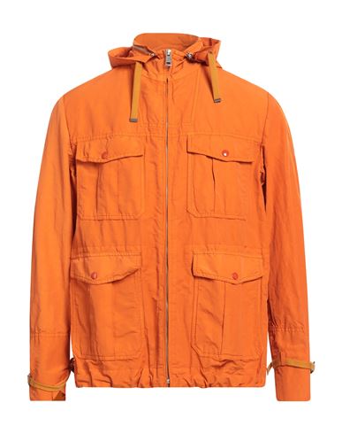 L'impermeabile Man Jacket Orange Size 38 Polyamide, Linen, Cotton