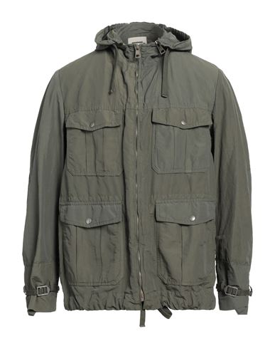 L'impermeabile Man Jacket Military Green Size 42 Polyamide, Linen, Cotton