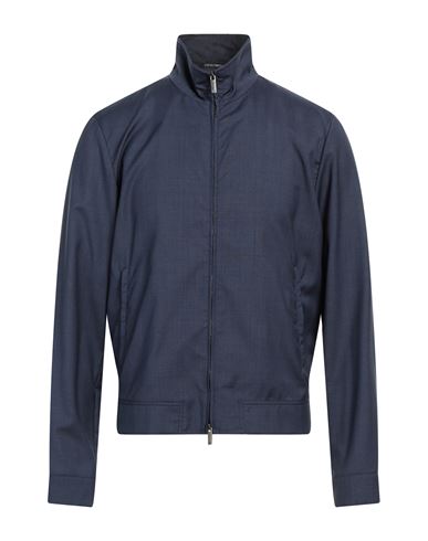 Shop Emporio Armani Man Jacket Navy Blue Size 44 Virgin Wool