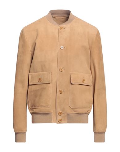 Salvatore Santoro Man Jacket Camel Size 42 Soft Leather In Beige