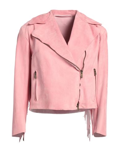 Salvatore Santoro Woman Jacket Pink Size 6 Ovine Leather