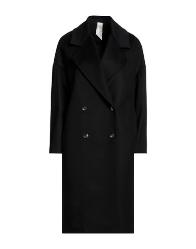 Annie P . Woman Coat Black Size 6 Virgin Wool, Polyamide, Cashmere
