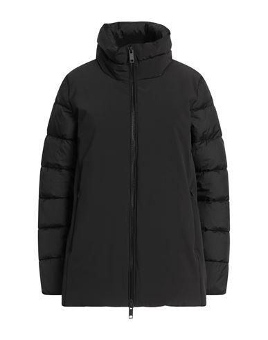 Homeward Clothes Woman Puffer Black Size L Nylon, Elastane In Black
