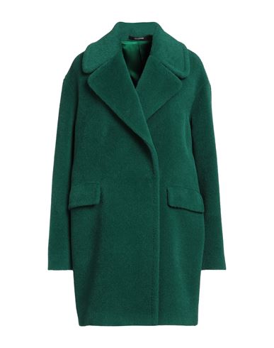 Tagliatore 02-05 Woman Coat Emerald Green Size 4 Alpaca Wool, Virgin Wool