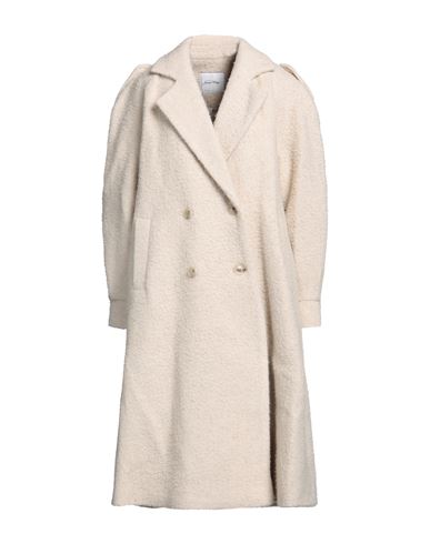American Vintage Woman Coat Off White Size M Wool, Polyester