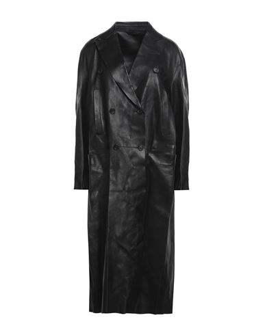 Valentino Garavani Woman Overcoat Black Size 8 Lambskin