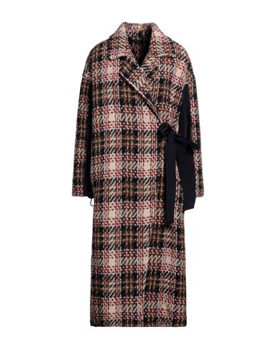 Shop Manila Grace Woman Coat Beige Size 6 Acrylic, Polyester, Wool, Alpaca Wool