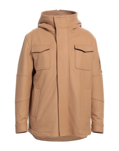 Dondup Man Jacket Light Brown Size 42 Virgin Wool, Polyamide In Beige