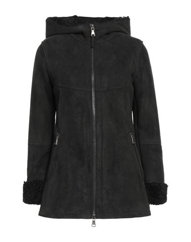 Garrett Woman Coat Black Size 12 Soft Leather