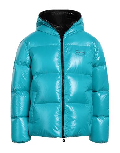 Man Down Jacket Turquoise Size 40 Polyamide In Blue