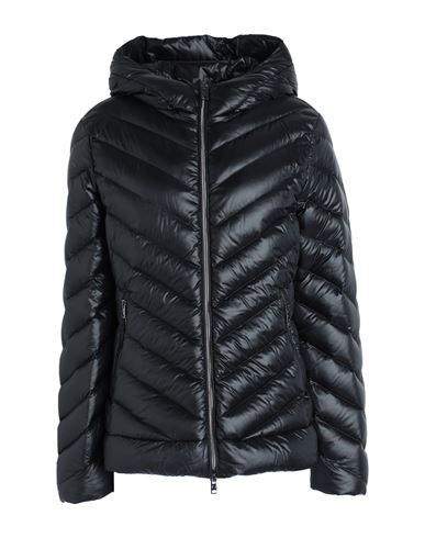 Woolrich Chevron Quilted Hooded Jacket Woman Down Jacket Black Size L Polyamide