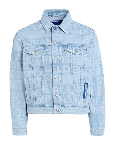 Karl Lagerfeld Jeans Klj Logo Laser Denim Jacket Man Denim Outerwear Blue Size L Organic Cotton, Rec