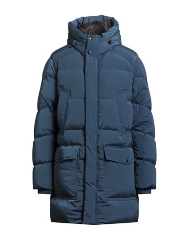 Woolrich Premium Down Parka Man Puffer Slate Blue Size Xl Polyamide, Elastane In Blue