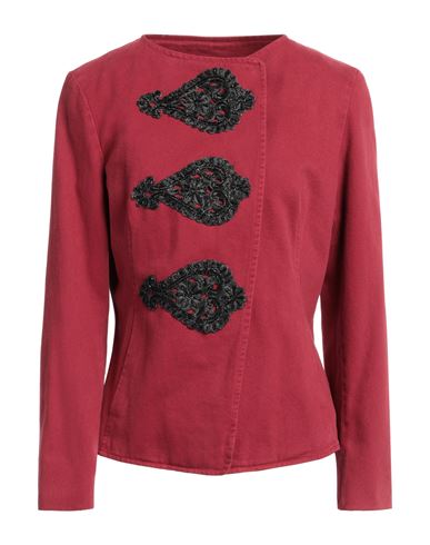 Bazar Deluxe Woman Blazer Burgundy Size 6 Cotton, Polyester, Elastane In Red
