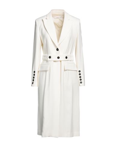 Liviana Conti Woman Overcoat & Trench Coat Ivory Size 6 Viscose, Wool, Elastane In White