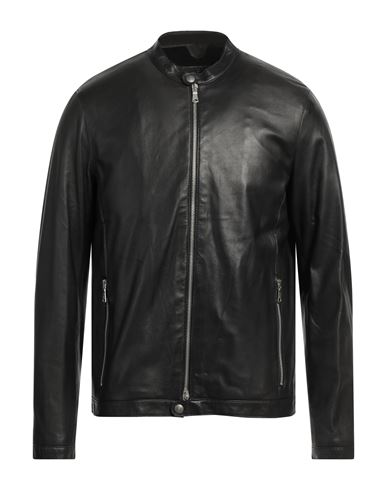 Emanuele Curci Man Jacket Black Size 42 Soft Leather