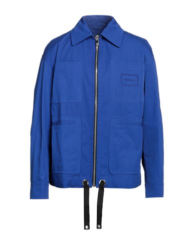 Versace Man Jacket Bright Blue Size 42 Cotton, Viscose