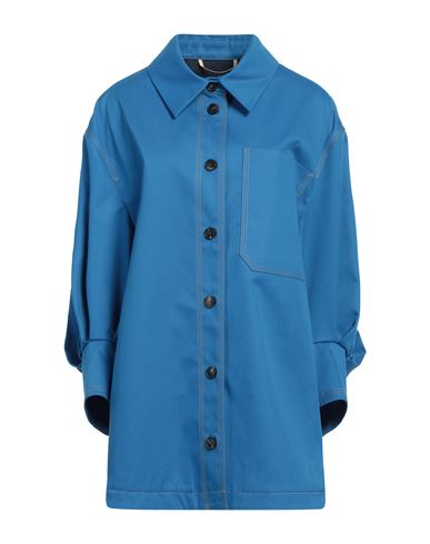 T Coat T_coat Woman Overcoat & Trench Coat Azure Size 6 Polyester, Cotton In Blue
