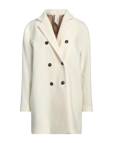 Annie P . Woman Coat Ivory Size 8 Virgin Wool, Polyamide, Cashmere In White