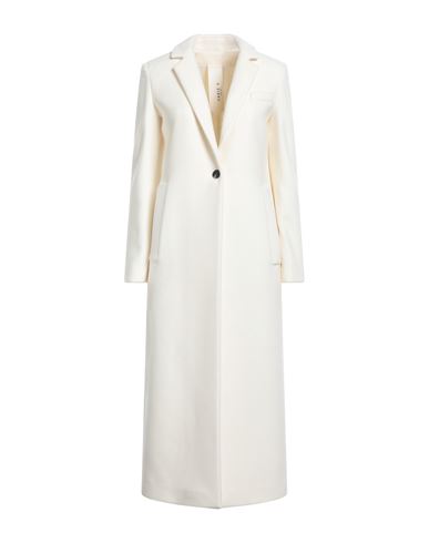 Annie P . Woman Coat Ivory Size 8 Virgin Wool, Polyamide, Cashmere In White