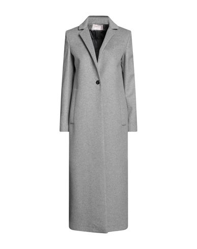 Annie P . Woman Coat Grey Size 8 Virgin Wool, Polyamide, Cashmere
