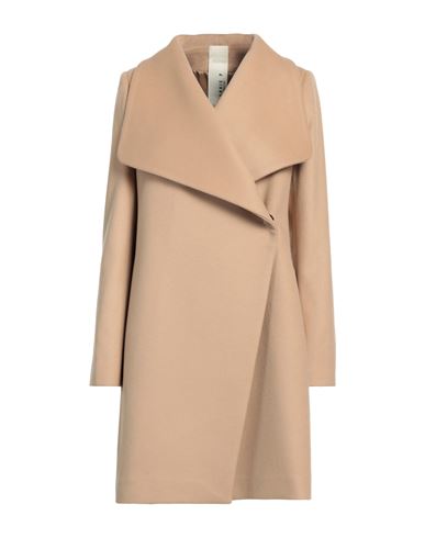 Annie P . Woman Coat Beige Size 4 Virgin Wool, Polyamide, Cashmere