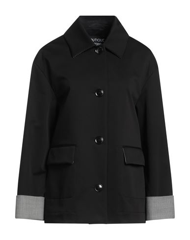 Boutique Moschino Woman Overcoat & Trench Coat Black Size 6 Cotton, Elastane, Polyester, Virgin Wool In Black