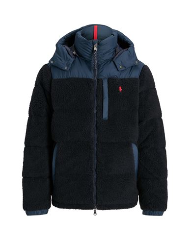 Polo Ralph Lauren Hybrid Down Jacket Man Puffer Navy Blue Size L Polyester, Recycled Polyester