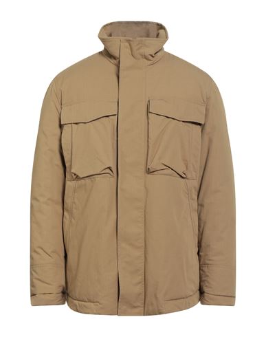 Dondup Man Jacket Khaki Size 44 Cotton, Nylon In Brown