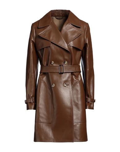 Max Mara Woman Coat Brown Size 10 Lambskin