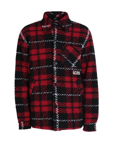 Gcds Man Shirt Red Size Xl Polyester, Virgin Wool, Acrylic