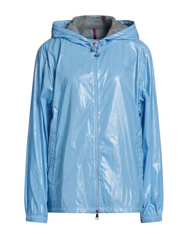Shop Moncler Woman Jacket Sky Blue Size 3 Cotton, Polyamide
