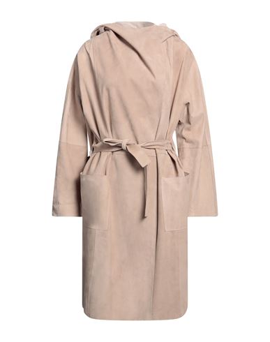 Accuà By Psr Woman Overcoat Beige Size M Soft Leather In Neutral