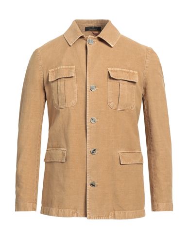 Santaniello Man Jacket Sand Size 44 Cotton, Linen In Beige