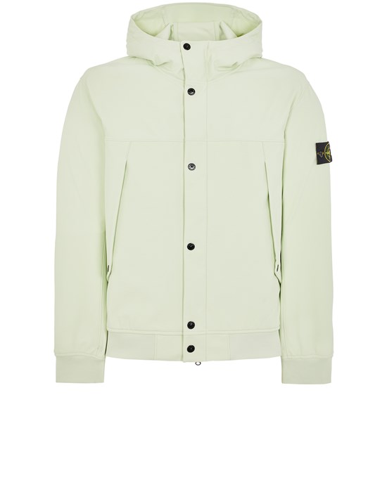 Stone Island Lightweight Jacket Green Polyester, Elastane