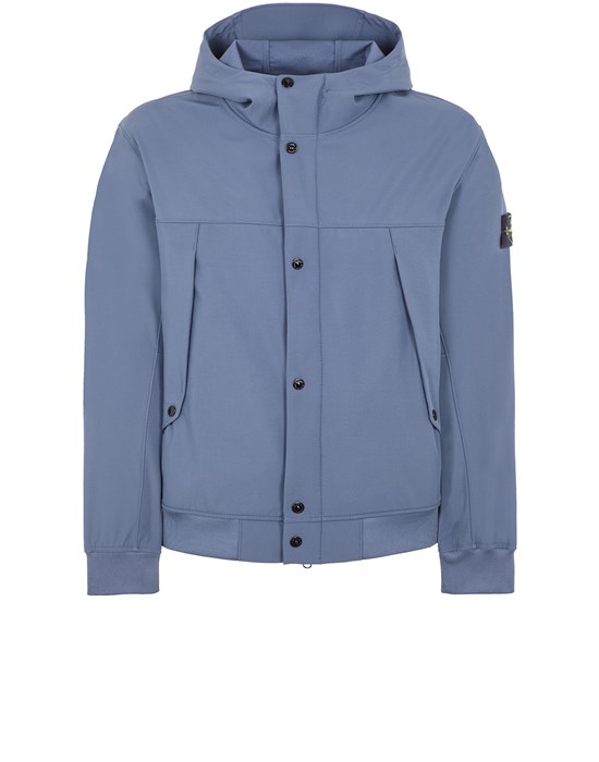 Stone Island Lightweight Jacket Blue Polyester, Elastane
