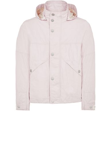 Shop Stone Island Lightweight Jacket Pink Linen, Polyurethane Coated In Rose